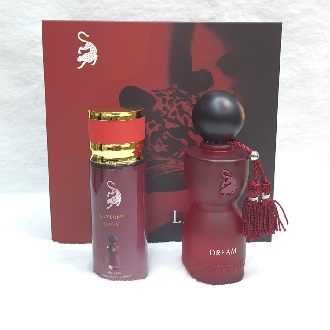 Box from La Verne Dream collection, perfume and body splash